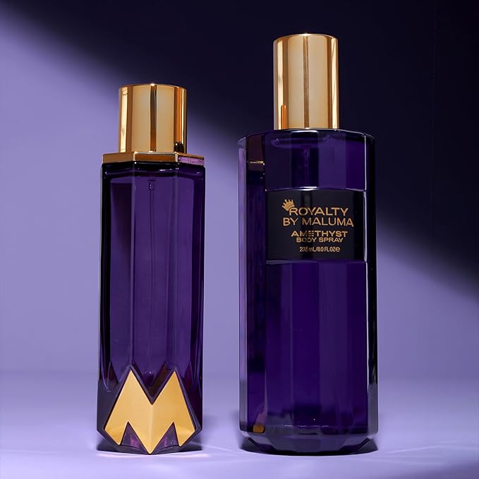 Amethyst Gift Set 2 pcs - Luxurious Body Spray for Women - Fruity Floral Chypre Scent - Top Notes of Bergamot and Black Currant - Long-Lasting Perfume for Women