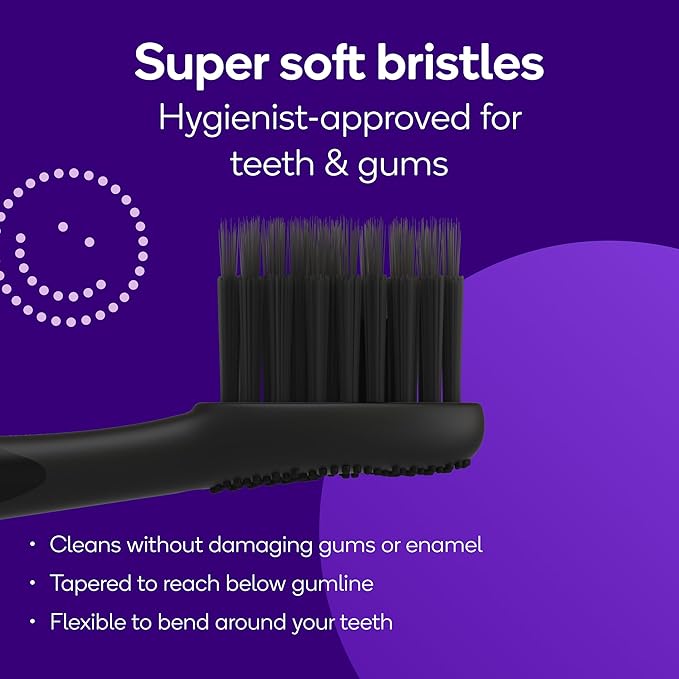 BURST Genuine Replacement Heads for Original Sonic Electric Toothbrush (Black/3 Pack) | Ultra Soft Bristles for a Deep Clean | Stain &amp Plaque Removal