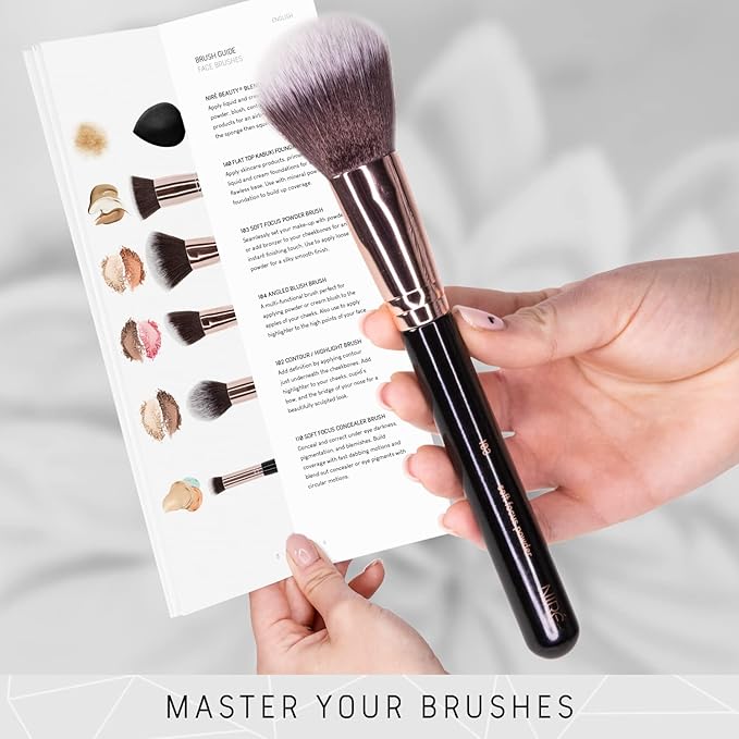 Nir? Beauty 15piece Award Winning Professional Makeup Brush Set: Vegan Makeup Brushes with Case Makeup Sponge Brush Cleaner Guide Gift Box
