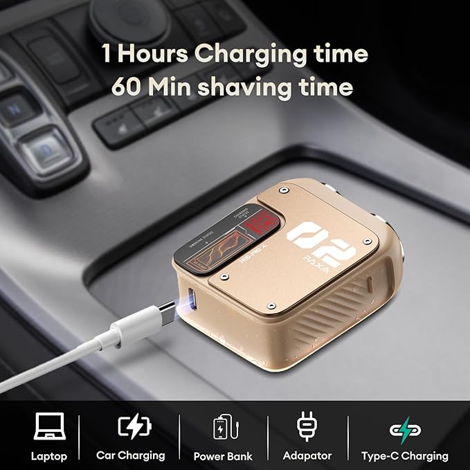 PAXA Mini Electric Shaver for Men9000RPM Electric Razor for MenMagnetic Dual-Head Rotary Pocket Shaver IPX7 Waterproof Wet &amp Dry for Shaving FaceUSB-C Rechargeable for HomeCarTravel(Yellow)