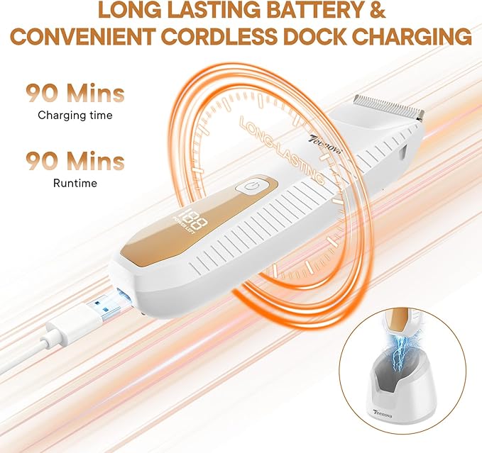 Pubic &amp Body Hair Trimmer for Men 2 In 1 Electric Ball Groin Razor Shaver with Ceramic Blade No Nick Mens Grooming Kits for Wet/Dry Use Cordless Charging Body Groomer with Led DisplayWhite