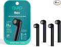 quip Rev 360 Oscillating Electric Toothbrush Heads - 4 Pack - Verified quip Brush Head Refills for Oscillating Toothbrushes - Soft Bristles Dual-Length Compact - Last 3 Months Each - Black