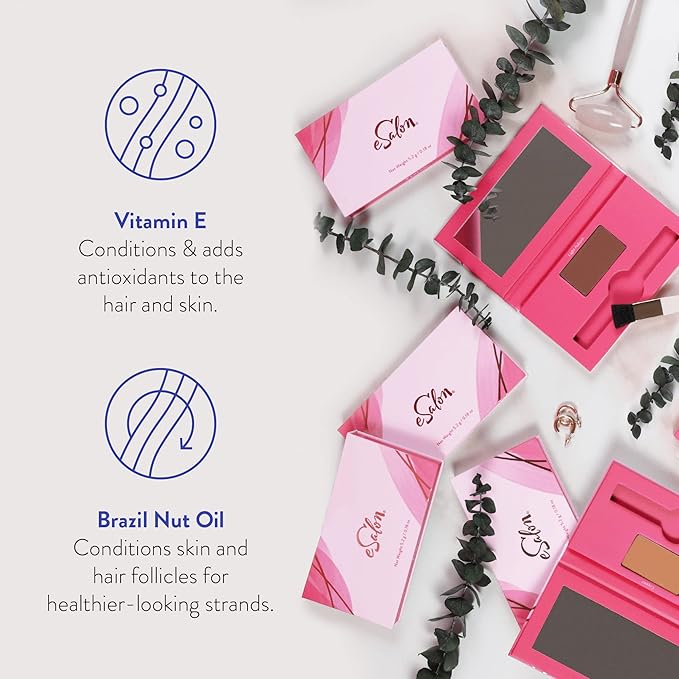 eSalon Root Touch Up + Brow Powder Conceal &amp Cover (Copper) - Hairline Powder for Women - Scalp Concealer &amp Filler for Thinning &amp Gray Hair Coverage - Creates Thicker &amp Fuller-Looking