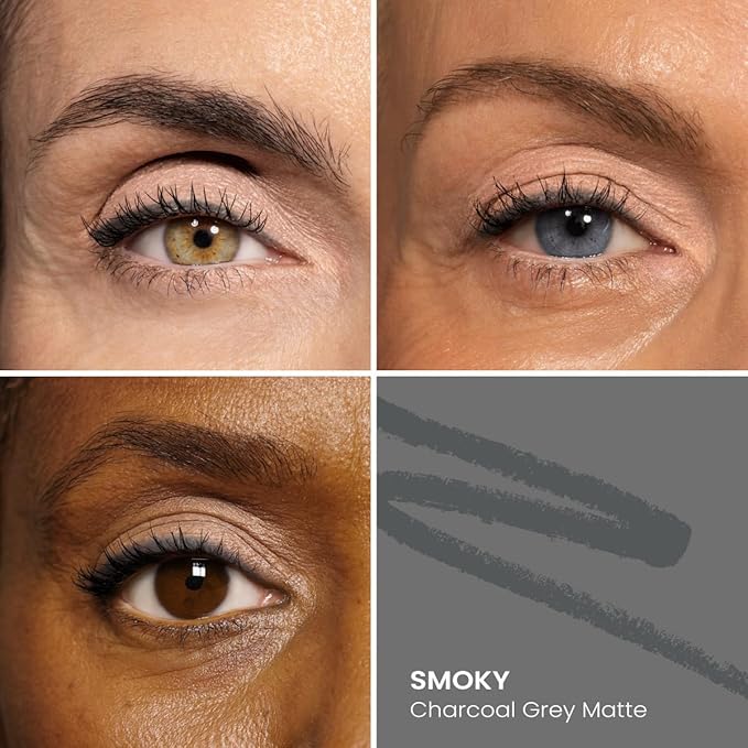 PRIME PROMETICS PrimeEyes Glide Eyeliner for Mature Women ? Waterproof Long-Stay and Mess-Proof ? Gel Creme Texture Discreet Sharpener and Effective Smudger (Smoky)
