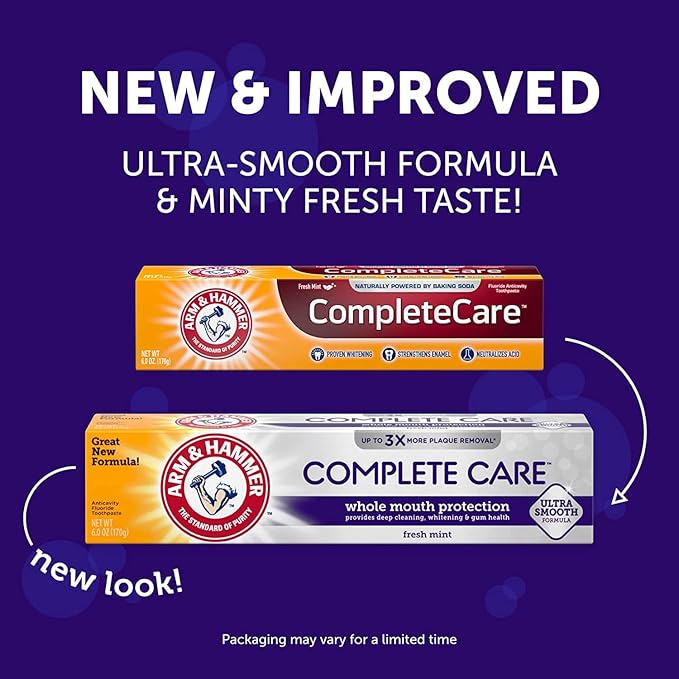 Arm &amp Hammer Complete Care Stain Defense Fluoride Anticavity Toothpaste 6 oz (Pack of 6) (Packaging May Vary) (Packaging May Vary)