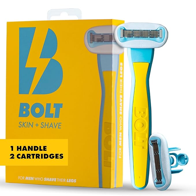 Performance Razor for Men?™s Leg Head Chest &amp Arm Shaving ? Ergonomic Zinc Alloy Handle 5-Blade Cartridge with Aloe &amp Vitamin E Designed for Coarse Hair ? With 2 Cartridges