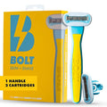 Performance Razor for Men?™s Leg Head Chest &amp Arm Shaving ? Ergonomic Zinc Alloy Handle 5-Blade Cartridge with Aloe &amp Vitamin E Designed for Coarse Hair ? With 2 Cartridges