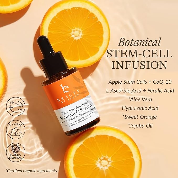 Vitamin C Face Serum - USA Made with Natural &amp Organic Ingredients Skin Brightening Vitamin C Serum for Face for Women Discoloration Correcting &amp Anti Aging Facial Formula with Antioxidants