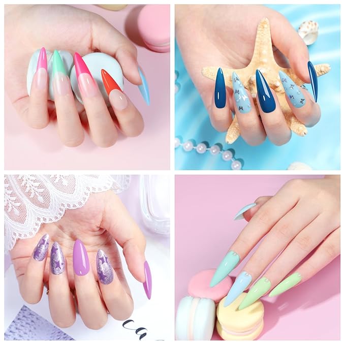 COSCELIA 57pcs Gel Nail Polish Kit with U V light 40 Colors Fall Winter Gel Polish Set 5pcs Soak Off Top and Base Coat Nail Stickers Gel Manicure Starter Kit Christmas Gifts for Women