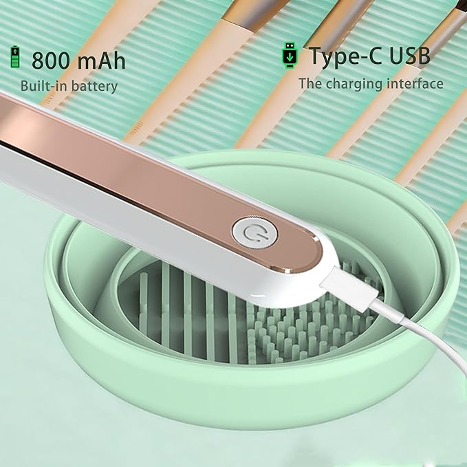 Electric Makeup Brush Cleaner Machine Integrated Cleaning and Drying Makeup Brushes &amp Tools Low-Frequency Make Up Brush Cleaner Machine