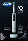 Oral-B iO Series 10 Rechargeable Electric Toothbrush with Visible Pressure Sensor to Protect Gums 2 Min Timer 7 Cleaning Settings 4 Replacement Toothbrush Heads and Charging Travel Case White