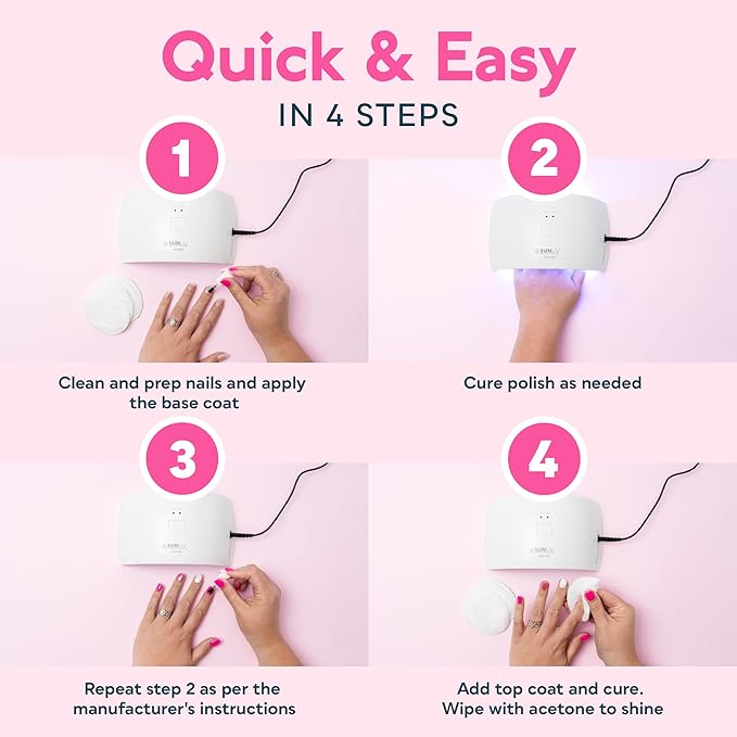 SUNUV LED UV Light for Nails UV Dryer for Gel Polish Nail Lamp with Sensor 2 Timers SUN9C White Gift for Women Girls