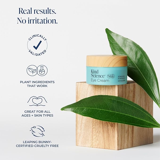 Kind Science 3-Piece Skin Care Set Gentle Cleanser Hydration Cream Eye Cream - Essential Anti Aging Trio - Anti Aging Skin Care Set for Women - Paraben Dye &amp Fragrance Free Cruelty Free