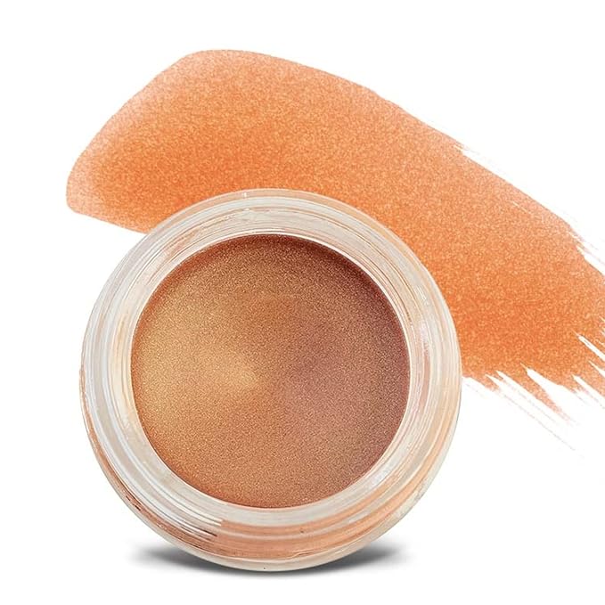 Mommy Makeup Any Wear Creme Eyeshadow - Waterproof Crease-Proof Long Lasting High Pigment Oil-free - Cream to Powder for Eyes Cheeks &amp Lips (Golden Apricot)