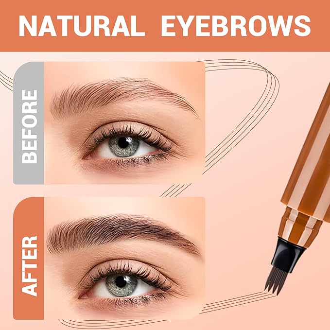 Microblading Eyebrow Pencil 2025 Upgraded 3D Waterproof Eyebrow Pen Fine Tip Long Lasting Brow Pen for Natural Brows Eye Brow Pencils for Women (Light Brown)