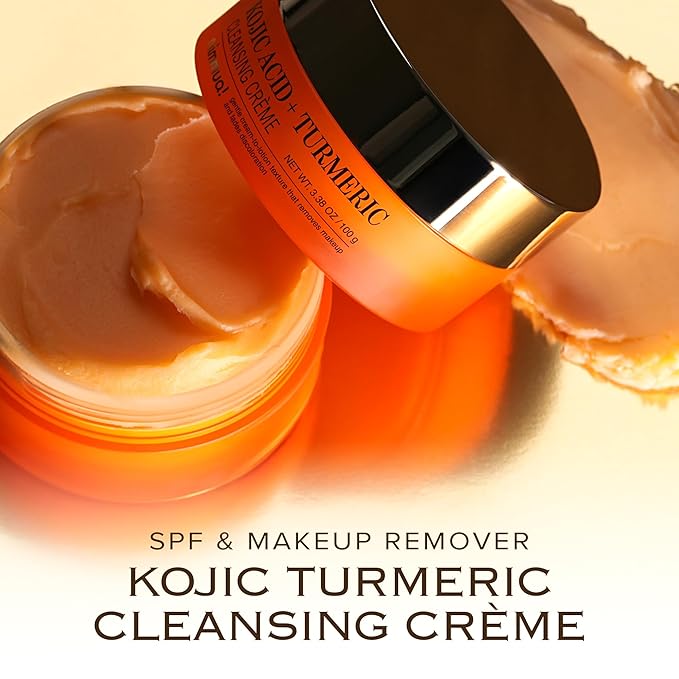 KOJIC ACID TURMERIC CLEANSING CR?ME | Balm to Oil Cleanser | Makeup Remover Cleansing Cream | No Eye Stinging | Helps Even Tone &amp Fade Hyperpigmentation w/Consistent Use 100ml / 3.38 Fl Oz