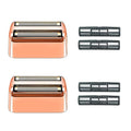 Professional Replacement Foil and Cutters for BaBylissPRO Barberology Double Foil Shaver Compatible with BaBylissPRO Barberology FXFS2 Shaver (Rose Gold)