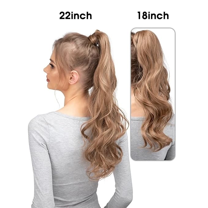 SONGCHAO Fake Hair Bun Messy Curly Bun Extension Wig Wavy Ponytail Pompadour Ponytail Extension Cord Hair Extensions Curl Clips Synthetic Bun Hair Accessories (Color : 05 Size : 18inches)