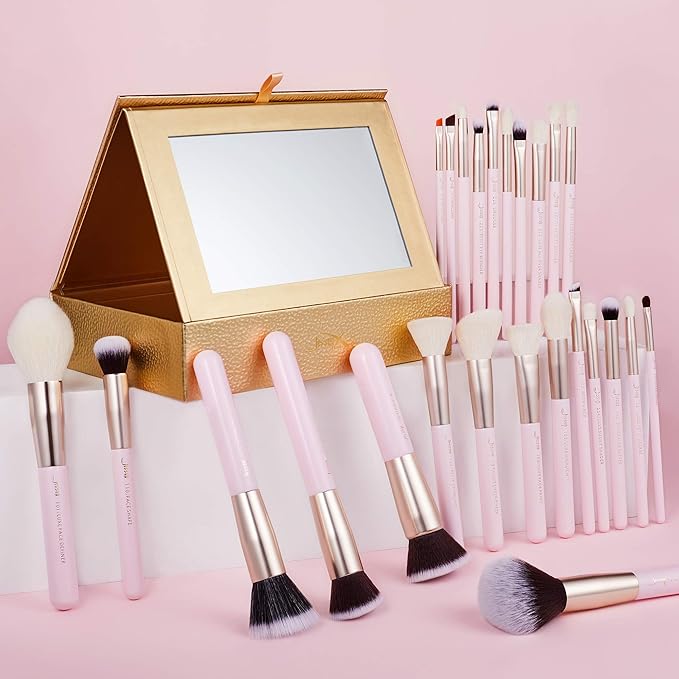 Jessup Makeup Brushes Set Professional Makeup Brush Eyeshadow Blending Powder Foundation Blusher Concealer 25pcs with Cosmetics Storage Box Blushing Bride T295