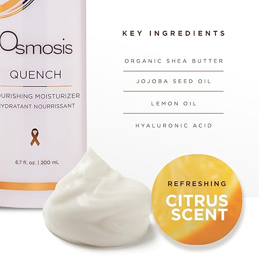 OSMOSIS QUENCH Daily Hydrating Facial Moisturizer Face Lotion with Jojoba Oil Shea Butter and Hyaluronic Acid For Dry To Normal Skin