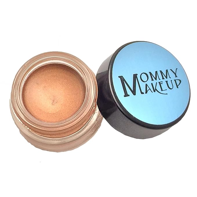 Mommy Makeup Any Wear Creme Eyeshadow - Waterproof Crease-Proof Long Lasting High Pigment Oil-free - Cream to Powder for Eyes Cheeks &amp Lips (Golden Caramel)