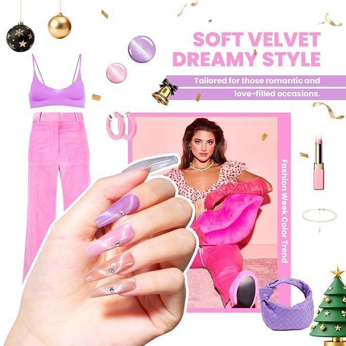 Beetles Cat Eye Gel Nail Polish Set - 20 Colors Christmas Glitter Red Green Blue Brown Black Nude Pink Magnetic Base Matte Glossy Top Coat Galaxy Gemlight Soak Off UV Manicure Salon Gift for Women