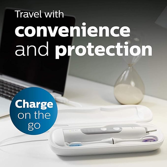 PHILIPS Sonicare Protective Clean 6500 Rechargeable Electric Toothbrush with Charging Travel Case and Extra Brush Head Deep Purple 2 Count