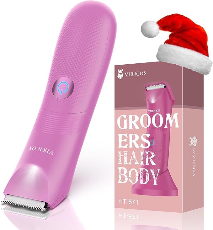 VIKICON Pubic Hair Trimmer Women: Flawless Bikini Trimmer for Women - Waterproof Electric Razor Shaver w/Light for Body Leg Hair Grooming No Nick Lady's Intimate Shaver - Gifts for Her