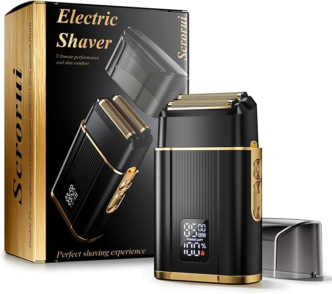 Professional Foil Shaver for Men: Cordless Electric Razor with High-Speed Dual Blades Rechargeable USB-C IPX6 Waterproof &amp Travel-Friendly/Home Use