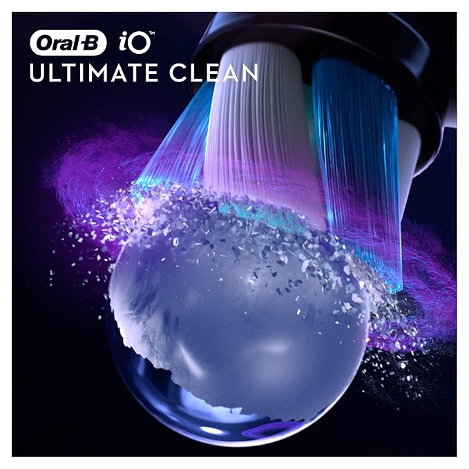 Oral-B iO Ultimate Clean Electric Toothbrush Head Twisted &amp Angled Bristles for Deeper Plaque Removal Pack of 4 Suitable for Mailbox Black