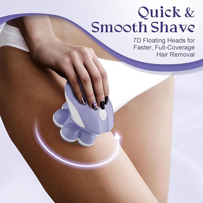 7D Electric Razor for Women: Fast &amp Painless Full-Body Shaver for Legs &amp Face ? Waterproof Hair Remover with Light &amp Travel Cover ? Wet/Dry Use Smooth Close Shave Birthday Christmas Gift
