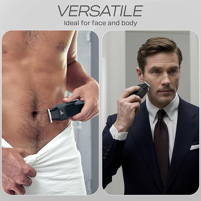 HUMMINGBIRD MK1 Compact Trimmer ? Portable Electric Beard &amp Body Hair Trimmer for Men Cordless USB-C Rechargeable Face &amp Body Groomer Travel Shaver Travel Pouch Great Gifts for Men Dad