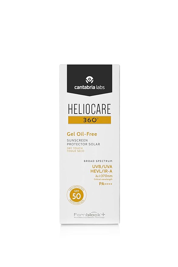 Heliocare 360 Oil-Free Gel SPF50 50ml / Gel Sunscreen For Face/Daily UVA UVB Visible light Infrared-A Anti-Ageing Sun Protection