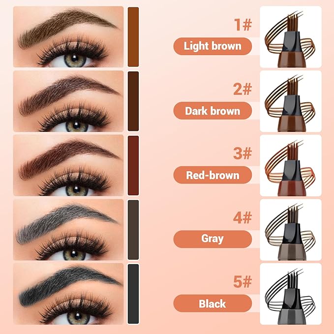 Microblading Eyebrow Pencil 2025 Upgraded 3D Waterproof Eyebrow Pen Fine Tip Long Lasting Brow Pen for Natural Brows Eye Brow Pencils for Women (Black)
