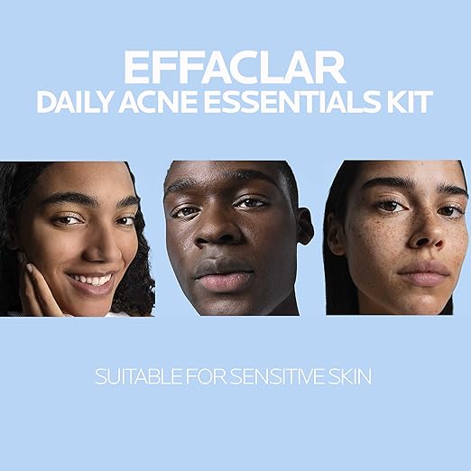 Effaclar Daily Acne Essentials Kit Acne Treatment System Salicylic Acid Acne Cleanser Pore Refining Toner &amp Matte Face Moisturizer for Oily Skin &amp Combination Skin Oil-Free 2 Month Suppl