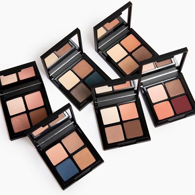 Glo Skin Beauty Eye Shadow Quad | Expertly Matched Shades for A Custom Eye Statement (Warm Smokey)