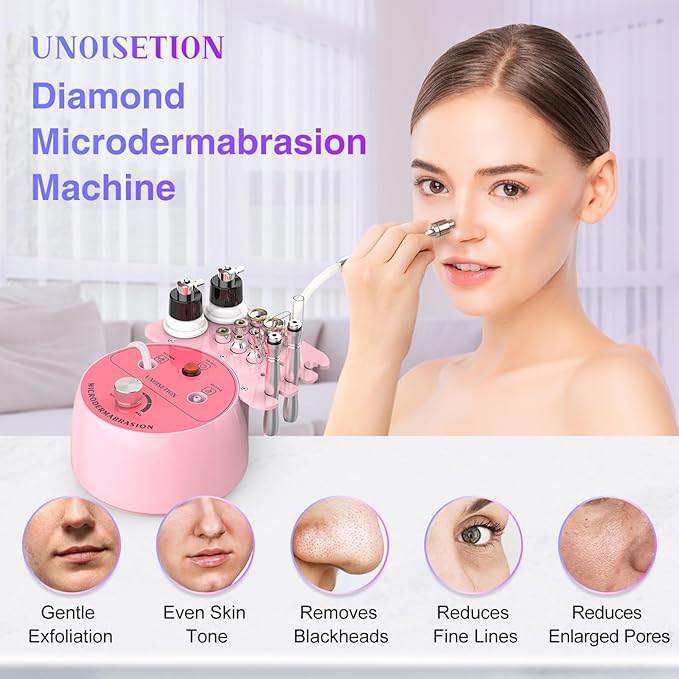 Diamond Microdermabrasion Machine Professional for Facial UNOISETION 3 in 1 Home Microdermabrasion Machine for Skin Exfoliating Blackhead Removal Spray Facial Moisturizing
