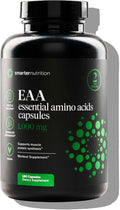 SMARTERNUTRITION Essential Amino Acids (EAA) Capsules - 1 Gram Per Serving of All 9 EAAs - Supports Muscle Mass &amp Exercise - Non-GMO Vegan Gluten Free - 180 Count[90-Day Supply]