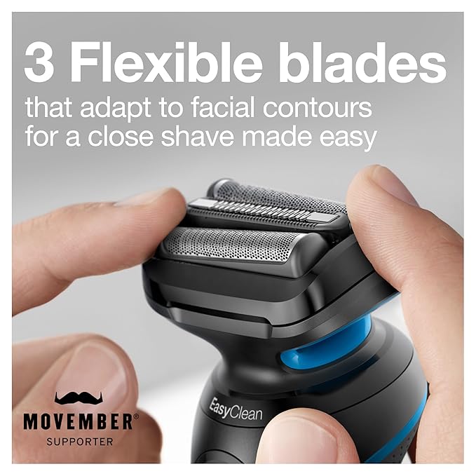 Braun Series 5 5049cs Electric Shaver with Charging Stand Beard Trimmer Face Shaver Wet &amp Dry Rechargeable Cordless Foil Shaver Blue