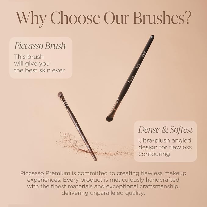Piccasso 201 Nose Shading Brush ? Soft Hair Makeup Brush for Nose Shaper and Face Makeup Small Angled Brush for Precise Contouring and Blending Korean Professional Beauty Tool for Daily Use