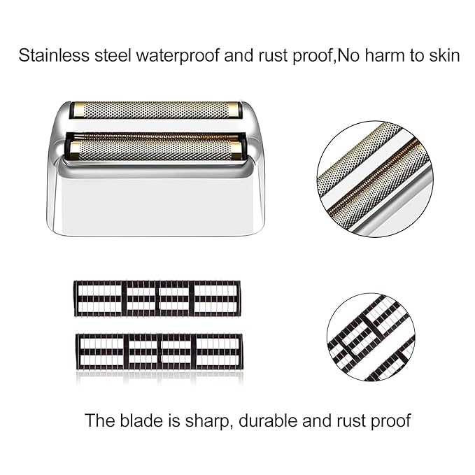 Professional Replacement Foil and Cutters for BaBylissPRO Barberology Double Foil Shaver Compatible with BaBylissPRO Barberology FXFS2 Shaver (3 silver)