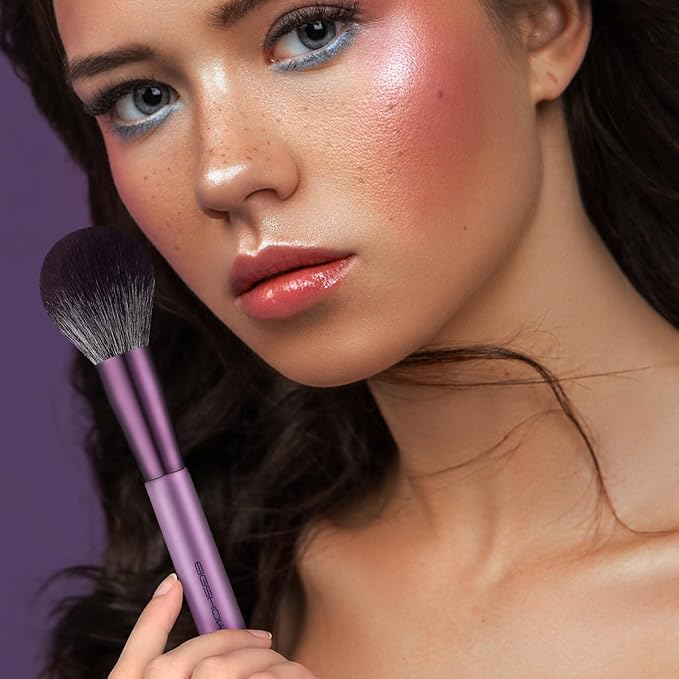 Makeup Brush Set EIGSHOW Professional Makeup Brushes Kit Foundation Powder Concealers Eye Shadows Makeup 15 Piece for Eye Face Liquid Cream Cosmetics Brushes Kit Gift for Women Travel Set(Purple)