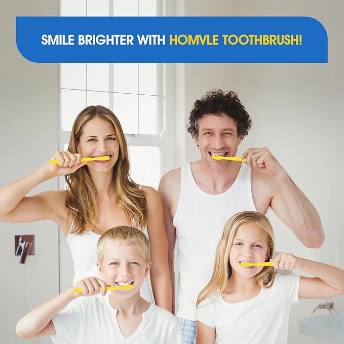 Homvle Disposable Toothbrushes with Toothpaste - 100 Packs Individually Wrapped Travel Toothbrushes Bulk Medium Soft Bristles Perfect for Travel Size Toiletries OCC Airbnb Dentist Office