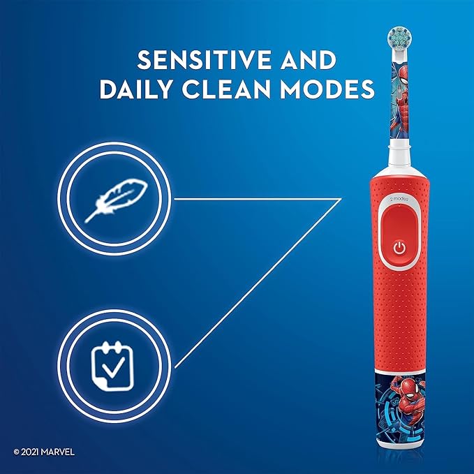 Oral-B Kids Electric Toothbrush Featuring Marvel's Spiderman for Kids 3+