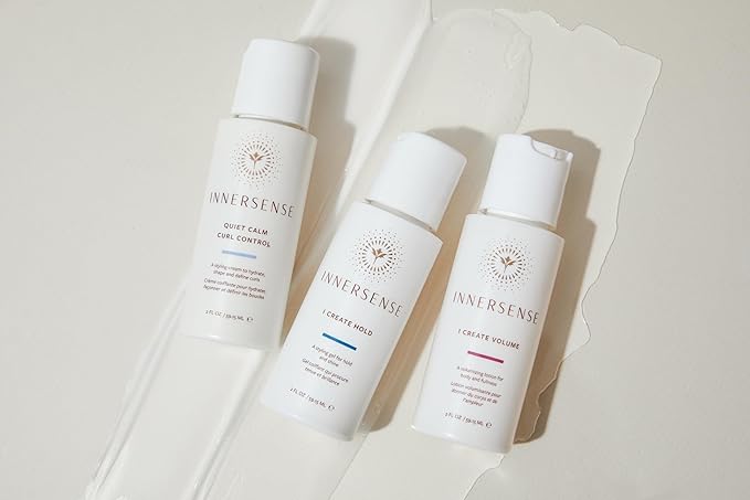 INNERSENSE Organic Beauty - Curly Styler Travel Trio | Non-Toxic Cruelty-Free Haircare (I Create Hold I Create Volume Quiet Calm Curl Control) PACKAGING MAY VARY