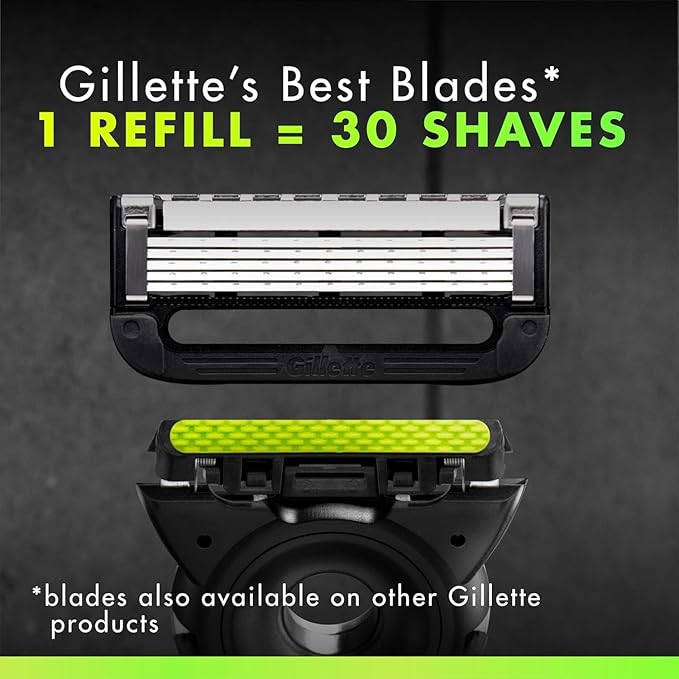 GilletteLabs with Exfoliating Bar by Gillette Razor for Men - 1 Handle 4 Razor Blade Refills Holiday Gifts for Men Includes Premium Magnetic Stand