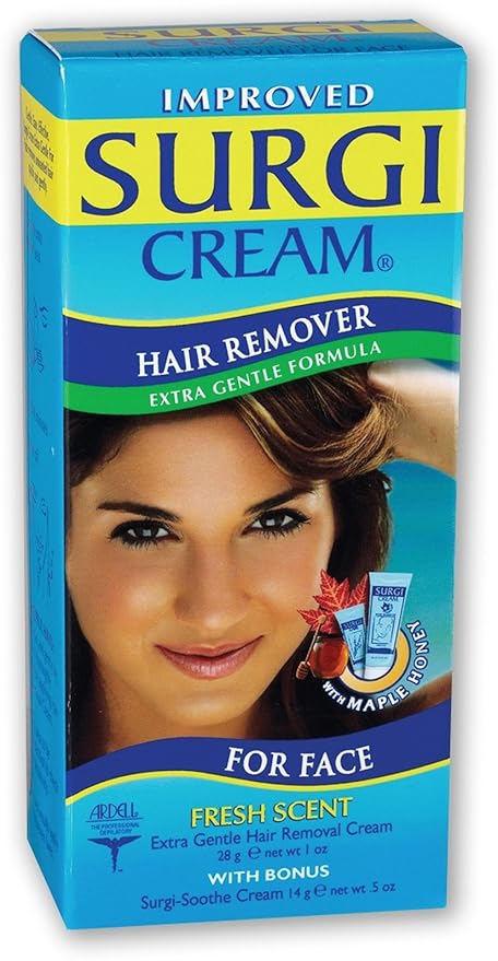 SURGI-CREAM Hair Remover For Face Extra Gentle Formula 1 oz (Pack of 4)