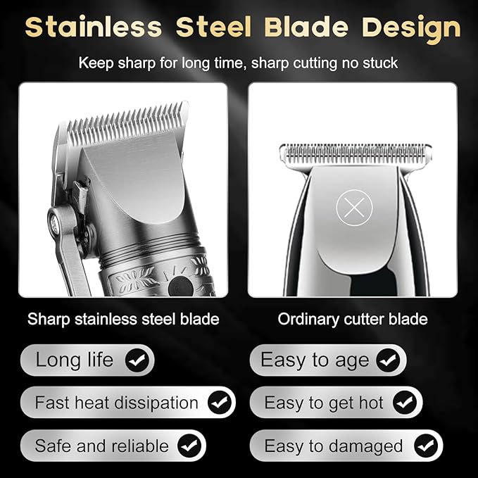 Hair Clippers for Man T-Blade Trimmer Nose Hair Trimmer Electric Shaver Set Professional 4 in 1 Barber Clippers Set for Haircut Men?™s Grooming Kit with LCD Display Ideal Gift for Him