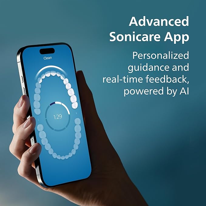 Philips Sonicare DiamondClean 9900 Prestige Electric Toothbrush - with SenseIQ Technology and Advanced AI App 5 Brushing Modes 3 Intensity Levels Charging Travel CaseMidnight Blue Model HX9990/12