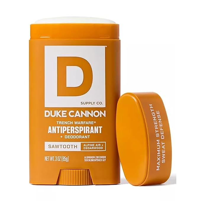 Duke Cannon Trench Warfare Anti-Perspirant Deodorant 3 oz ? Maximum Strength Sweat Defense Aloe Vera &amp Vitamin E ? Midnight Swim Sawtooth Superior (Pack of 3)